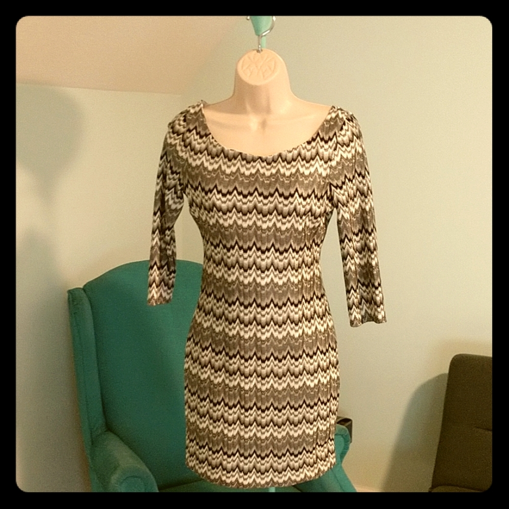 Black and white Chevron dress